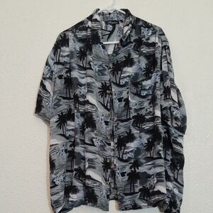 Reyn Spooner Black and Gray Hawaiian Shirt